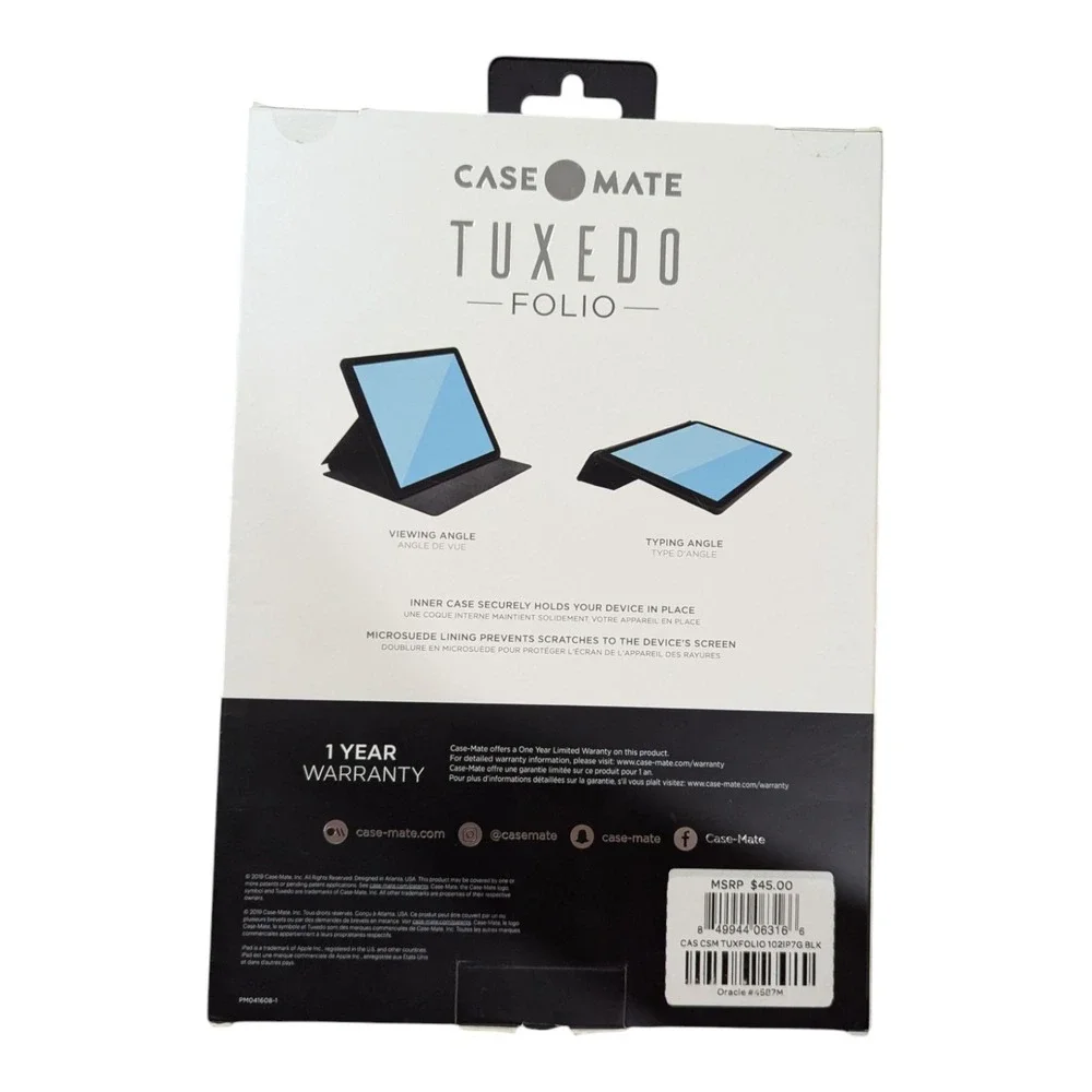 O3. Case-Mate Tuxedo Folio‎ - 10.2-inch iPad (8th/7th Generation) Black
